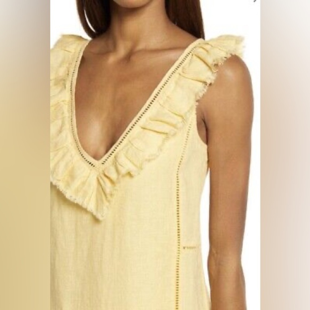 Faherty Ellis Linen Dress Ruffle - Picture 1 of 8